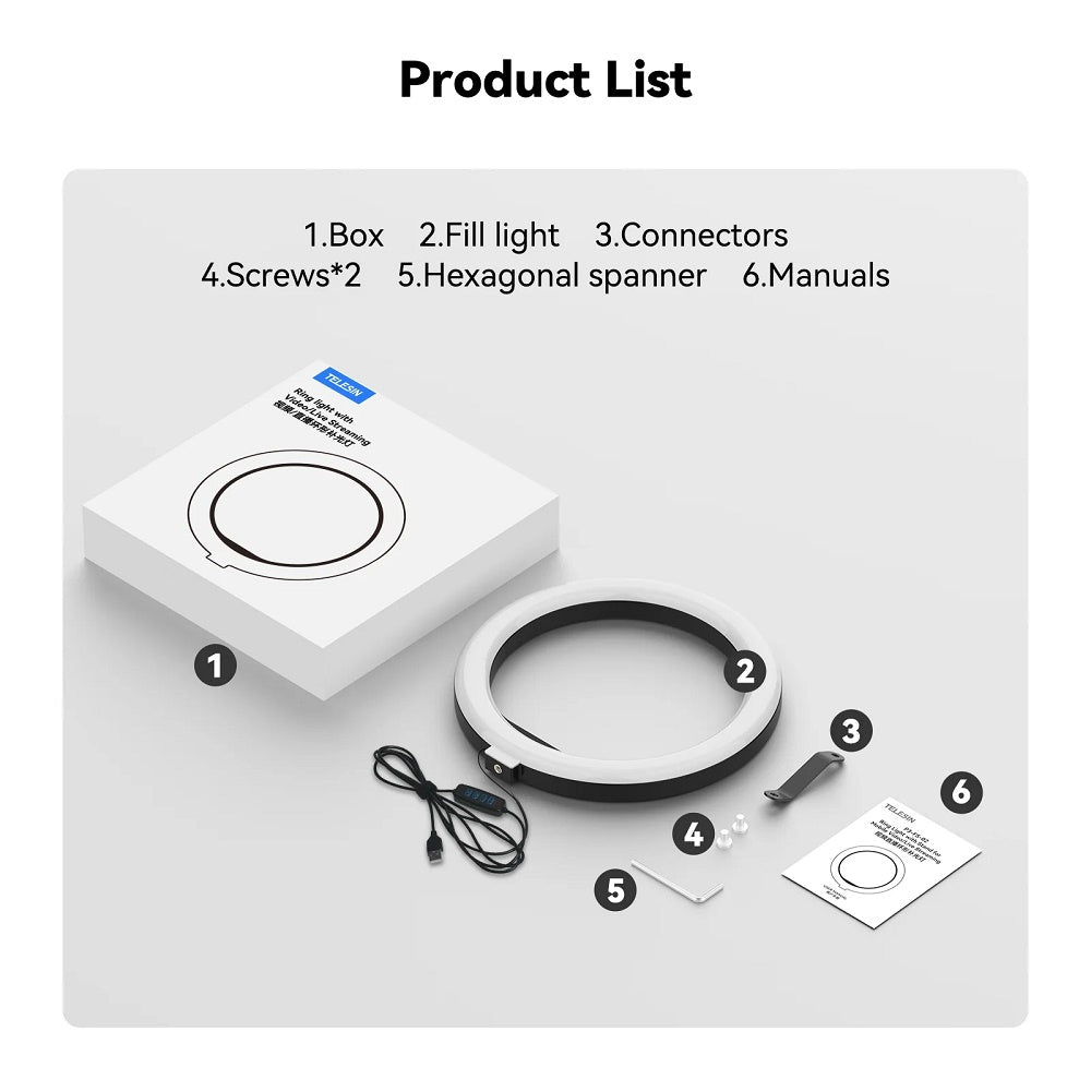TELESIN Selfie Ring Light